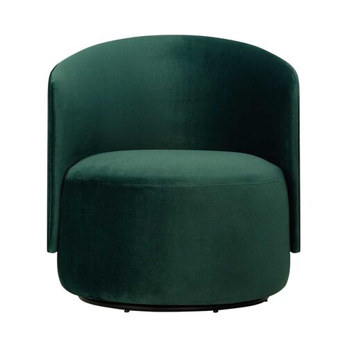 The Estella Swivel Chair - Velvet Deep Sea Green